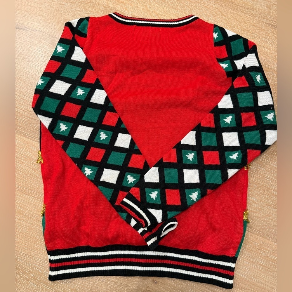 Tipsy Elves On The Nice/Naughty (Reversible) List Ugly Christmas Sweater- Size S - Picture 4 of 4
